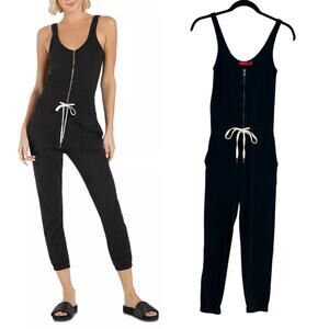 n:Philanthropy Griffith Jumpsuit Zippered Drawstring-Waist Jogger Black Size XS